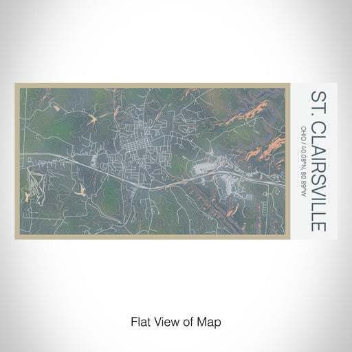 Rendered View of St. Clairsville Ohio Map on 17oz Stainless Steel Insulated Bottle with printed afternoon style map