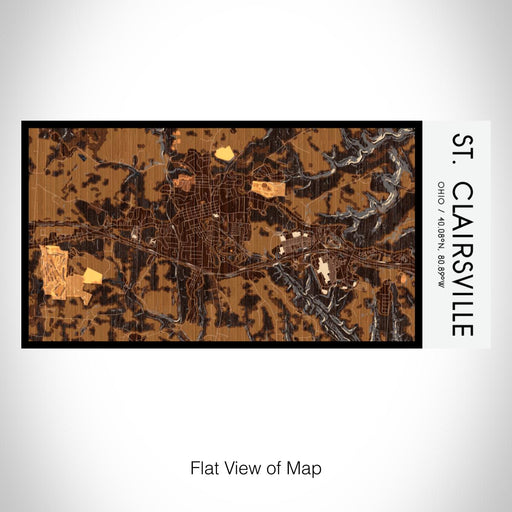 Rendered View of St. Clairsville Ohio Map on 17oz Stainless Steel Insulated Bottle with printed ember style map