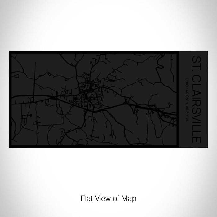 Rendered View of St. Clairsville Ohio Map on 17oz Stainless Steel Insulated Cola Bottle in Stainless in Matte Black