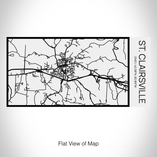 Rendered View of St. Clairsville Ohio Map on 17oz Stainless Steel Insulated Cola Bottle in Stainless in Matte White