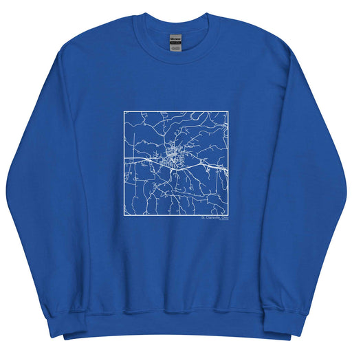 St. Clairsville Ohio  Map Unisex Crewneck Sweater with City inscription in Royal Blue