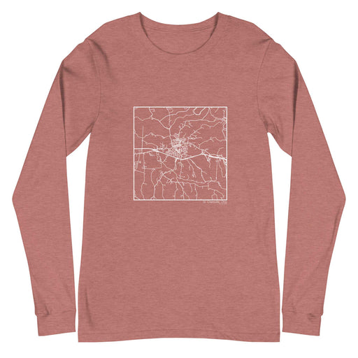 St. Clairsville Ohio  Map Unisex Long-Sleeve T-shirt with City inscription in Heather Mauve