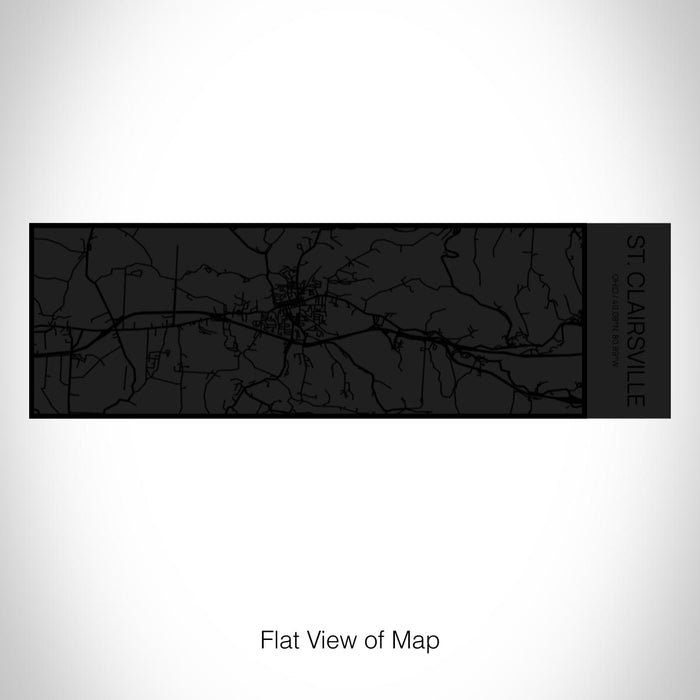 Rendered View of St. Clairsville Ohio Map on 10oz Stainless Steel Insulated Cup in Matte Black with Sliding Lid