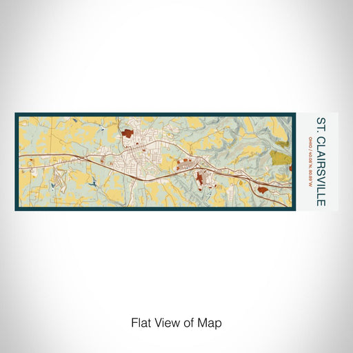 Rendered View of St. Clairsville Ohio Map on 10oz Stainless Steel Insulated Cup in Woodblock with Sliding Lid