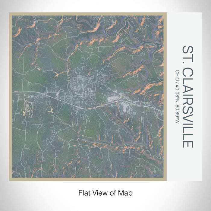 Rendered View of St. Clairsville Ohio Map on 17oz Stainless Steel Insulated Tumbler in Afternoon Map Style