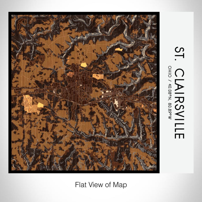 Rendered View of St. Clairsville Ohio Map on 17oz Stainless Steel Insulated Tumbler in Ember Map Style