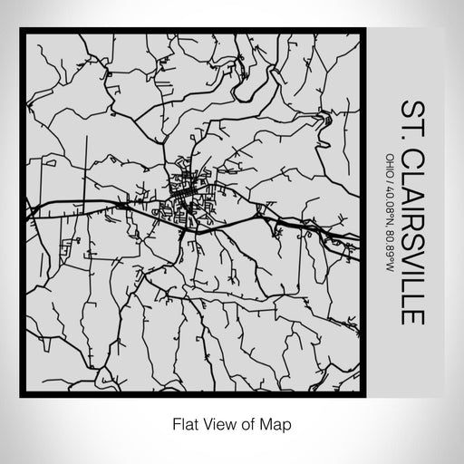 Rendered View of St. Clairsville Ohio Map on 17oz Stainless Steel Insulated Tumbler in Tactile Lines with Succulent in Background