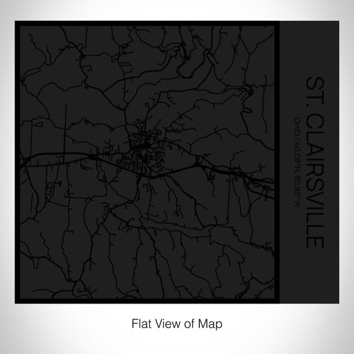 Rendered View of St. Clairsville Ohio Map on 17oz Stainless Steel Insulated Tumbler in Matte Black with Tactile Lines