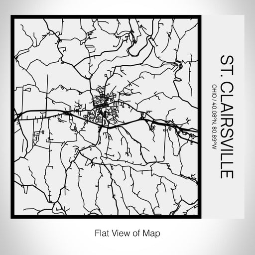 Rendered View of St. Clairsville Ohio Map on 17oz Stainless Steel Insulated Tumbler in Matte White with Tactile Lines