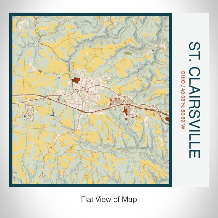 Rendered View of St. Clairsville Ohio Map on 17oz Stainless Steel Insulated Tumbler in Woodblock Map Style