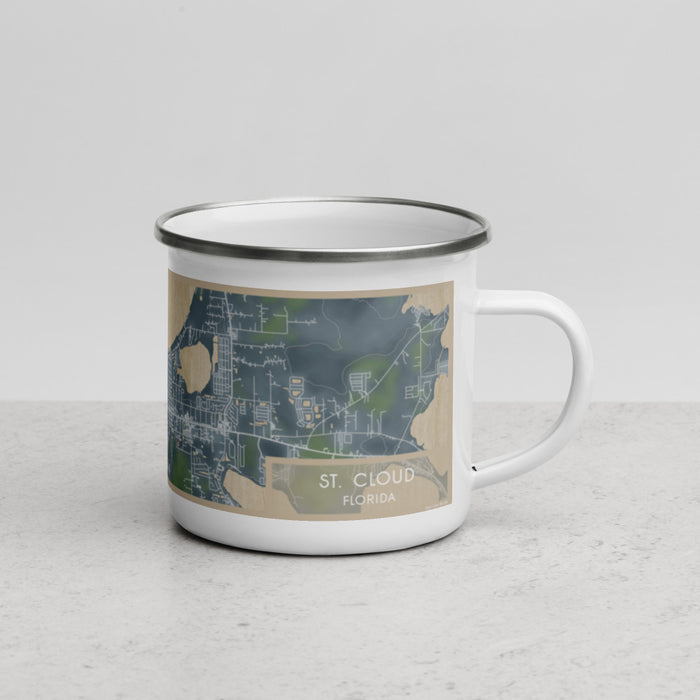 Right View Custom St. Cloud Florida Map Enamel Mug in Afternoon