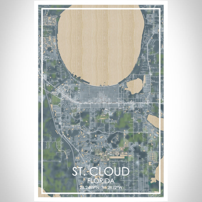 St. Cloud Florida Map Print Portrait Orientation in Afternoon Style With Shaded Background