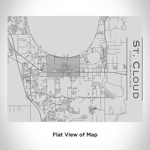 Rendered View of St. Cloud Florida Map Engraving on 20oz Stainless Steel Insulated Bottle with Bamboo Top