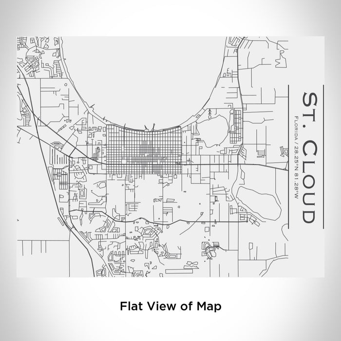 Rendered View of St. Cloud Florida Map Engraving on 20oz Stainless Steel Insulated Bottle with Bamboo Top in White