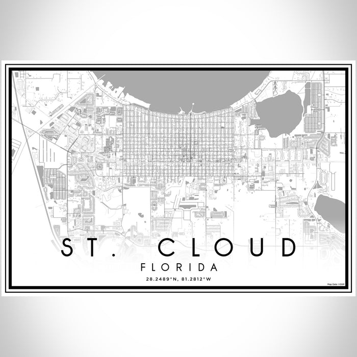 St. Cloud Florida Map Print Landscape Orientation in Classic Style With Shaded Background