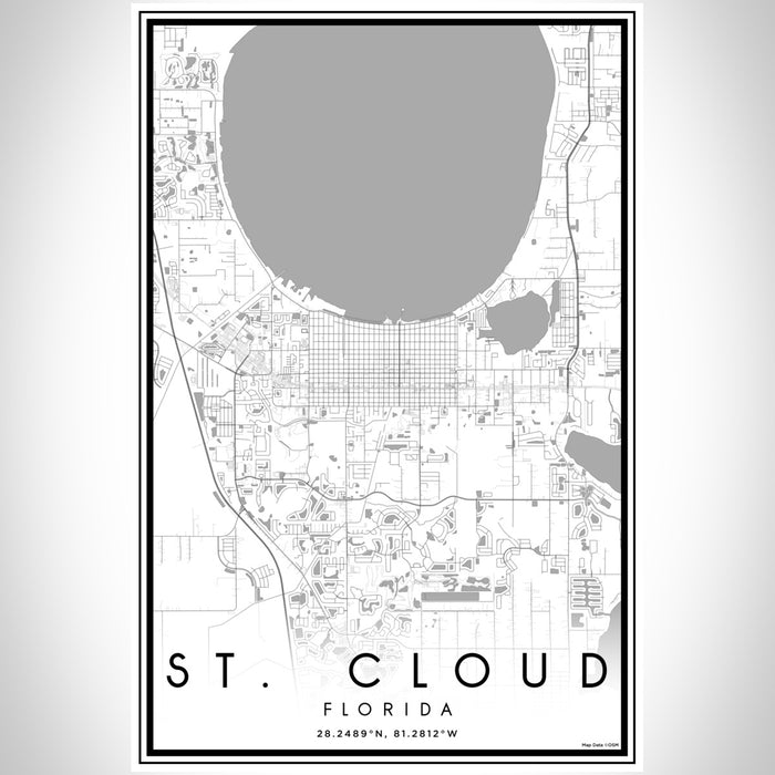St. Cloud Florida Map Print Portrait Orientation in Classic Style With Shaded Background