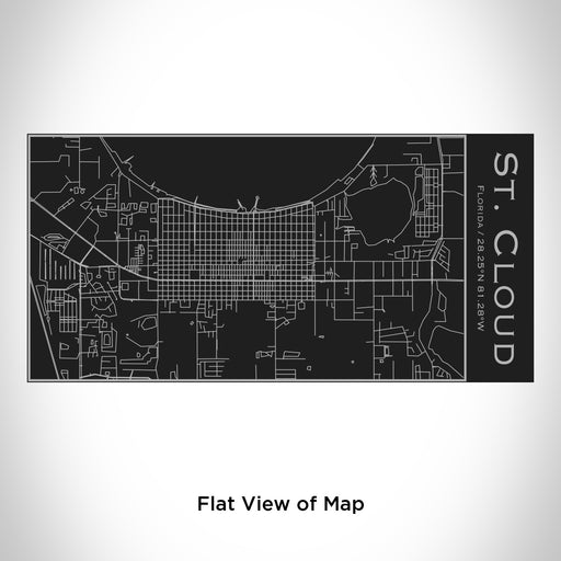 Rendered View of St. Cloud Florida Map Engraving on 17oz Stainless Steel Insulated Cola Bottle in Black