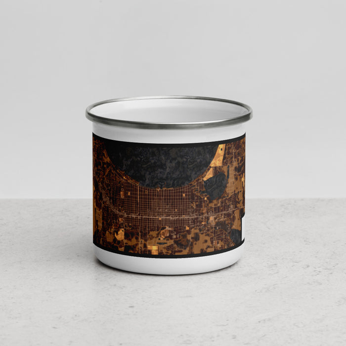 Front View Custom St. Cloud Florida Map Enamel Mug in Ember