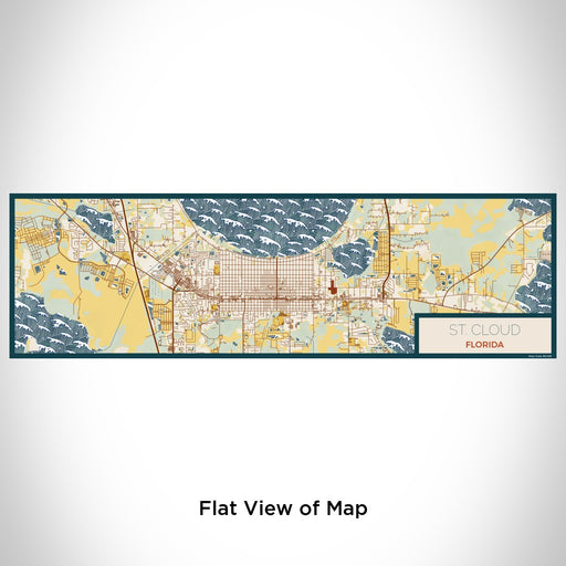 Flat View of Map Custom St. Cloud Florida Map Enamel Mug in Woodblock