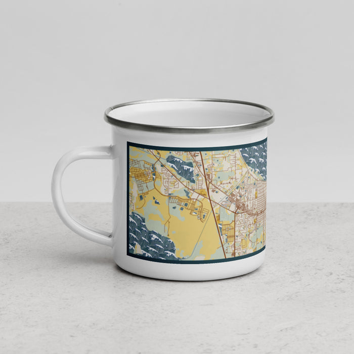 Left View Custom St. Cloud Florida Map Enamel Mug in Woodblock