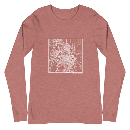 St. Cloud Minnesota  Map Unisex Long-Sleeve T-shirt with City inscription in Heather Mauve