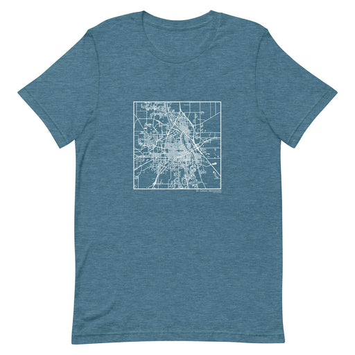 St. Cloud Minnesota  Map Unisex T-Shirt with City inscription in Heather Teal
