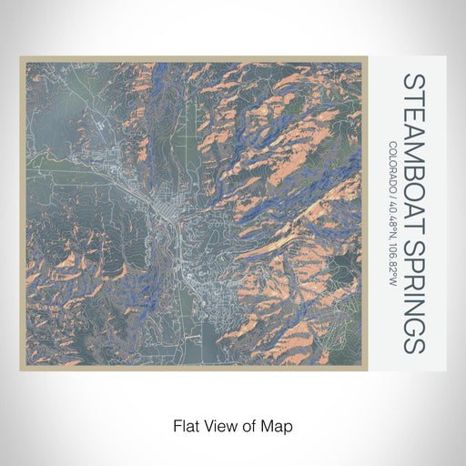Rendered View of Steamboat Springs Colorado Map on 20oz Stainless Steel Insulated Bottle with Bamboo Top with printed afternoon style map