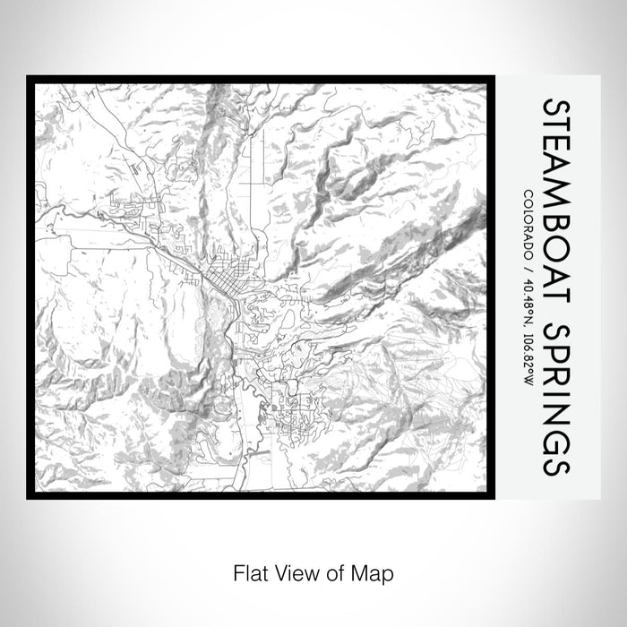 Rendered View of Steamboat Springs Colorado Map on 20oz Stainless Steel Insulated Bottle with Bamboo Top with printed classic style map