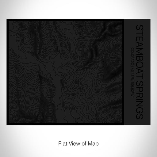 Rendered View of Steamboat Springs Colorado Map on 20oz Stainless Steel Insulated Bottle with Bamboo Top in Matte Black with printed Tactile Lines Map in Black