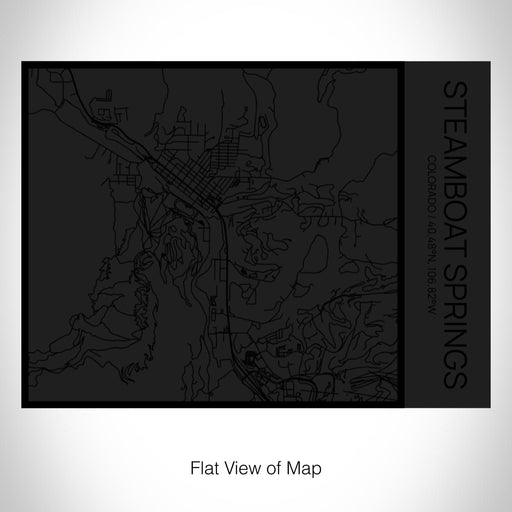 Rendered View of Steamboat Springs Colorado Map on 20oz Stainless Steel Insulated Bottle with Bamboo Top in Matte Black with printed Tactile Lines Map in Black