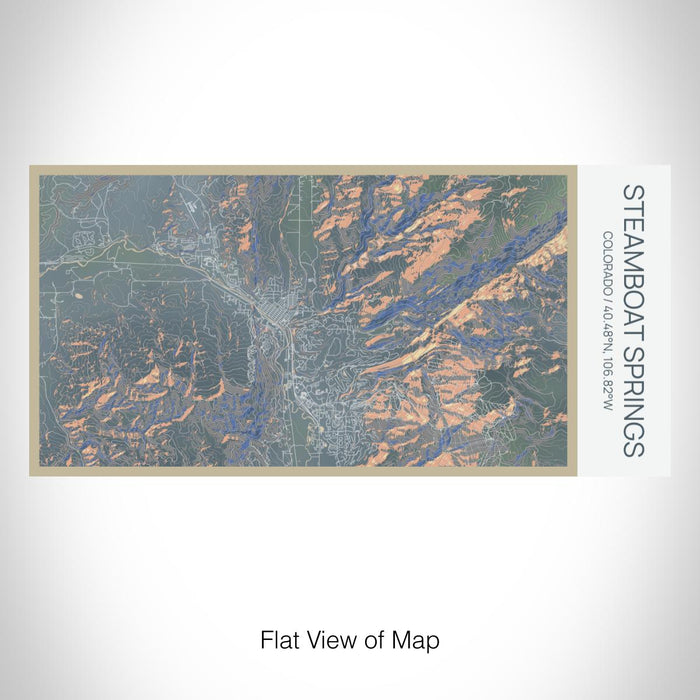 Rendered View of Steamboat Springs Colorado Map on 17oz Stainless Steel Insulated Bottle with printed afternoon style map