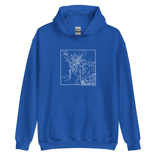 Steamboat Springs Colorado  Map Unisex Hoodie Sweater with City inscription in Royal Blue