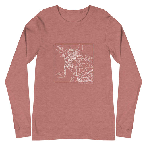 Steamboat Springs Colorado  Map Unisex Long-Sleeve T-shirt with City inscription in Heather Mauve