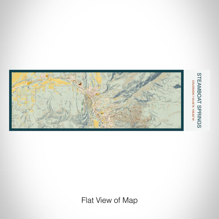 Rendered View of Steamboat Springs Colorado Map on 10oz Stainless Steel Insulated Cup in Woodblock with Sliding Lid
