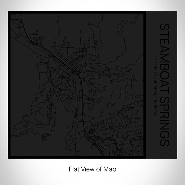 Rendered View of Steamboat Springs Colorado Map on 17oz Stainless Steel Insulated Tumbler in Matte Black with Tactile Lines