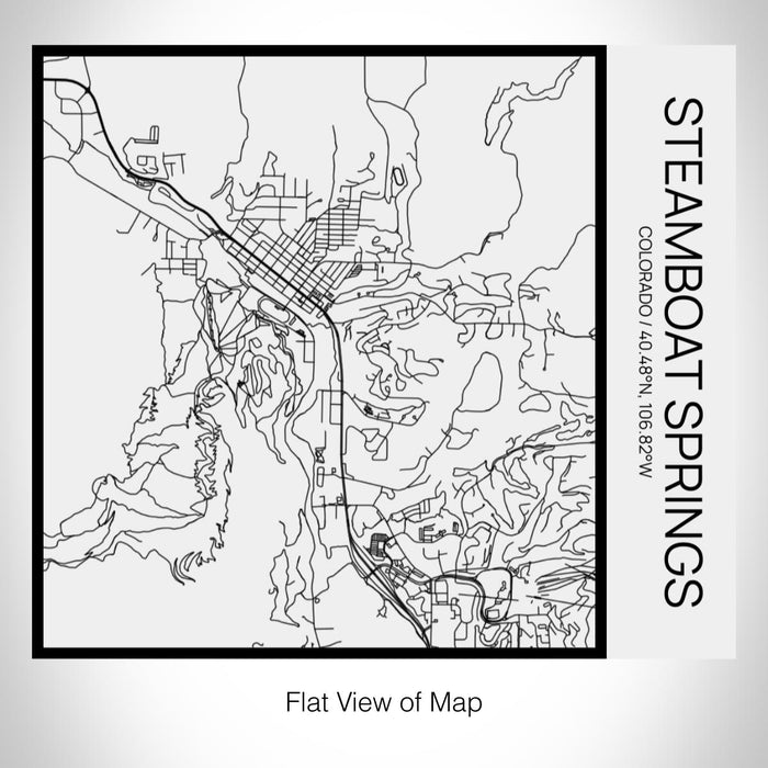Rendered View of Steamboat Springs Colorado Map on 17oz Stainless Steel Insulated Tumbler in Matte White with Tactile Lines
