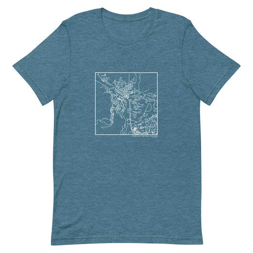 Steamboat Springs Colorado  Map Unisex T-Shirt with City inscription in Heather Teal