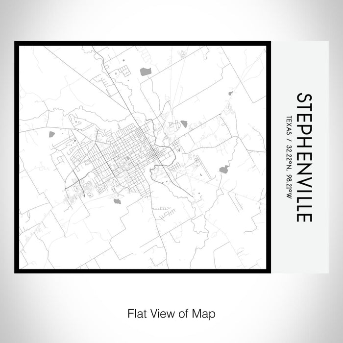 Rendered View of Stephenville Texas Map on 20oz Stainless Steel Insulated Bottle with Bamboo Top with printed classic style map