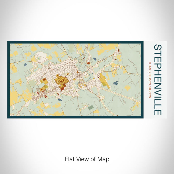 Rendered View of Stephenville Texas Map on 17oz Stainless Steel Insulated Bottle with printed woodblock style map