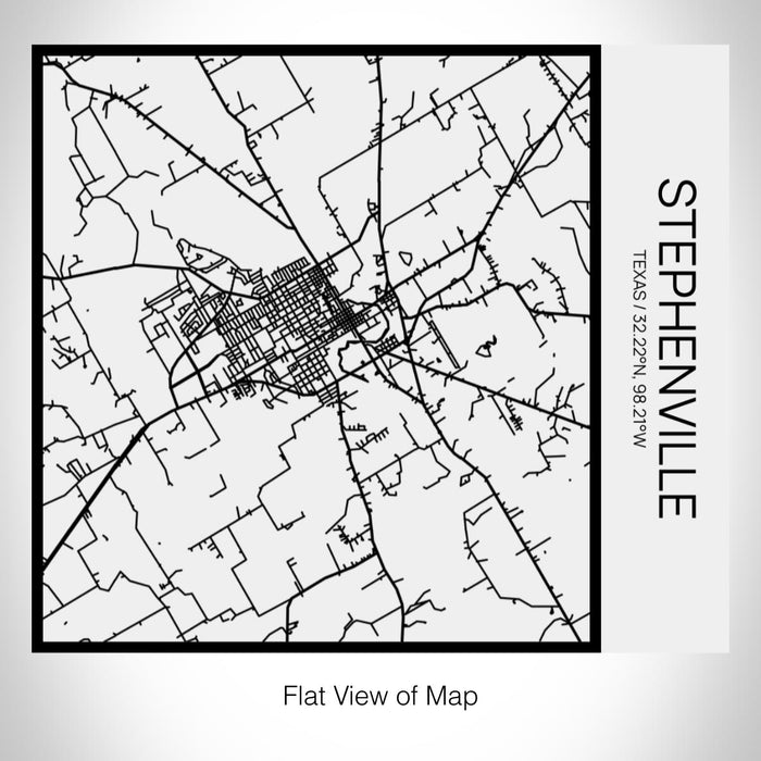 Rendered View of Stephenville Texas Map on 17oz Stainless Steel Insulated Tumbler in Matte White with Tactile Lines