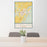 24x36 Sterling Colorado Map Print Portrait Orientation in Woodblock Style Behind 2 Chairs Table and Potted Plant