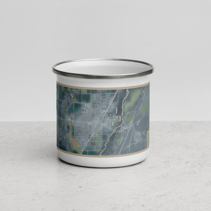 Front View Custom Sterling Colorado Map Enamel Mug in Afternoon
