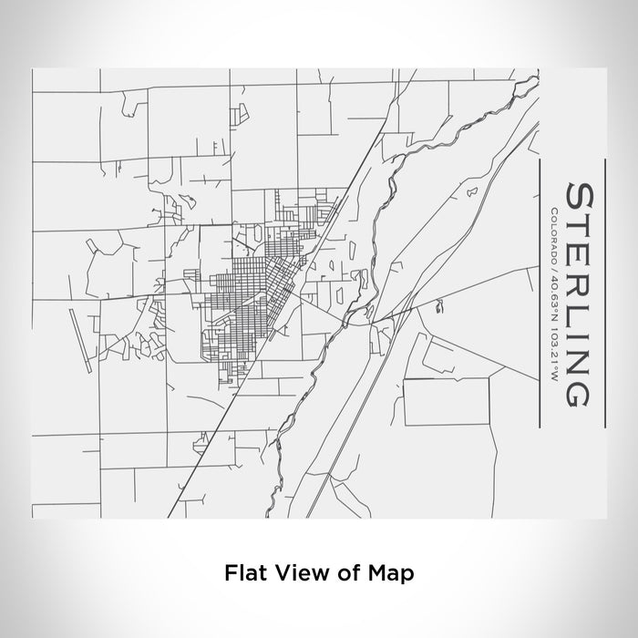 Rendered View of Sterling Colorado Map Engraving on 20oz Stainless Steel Insulated Bottle with Bamboo Top in White