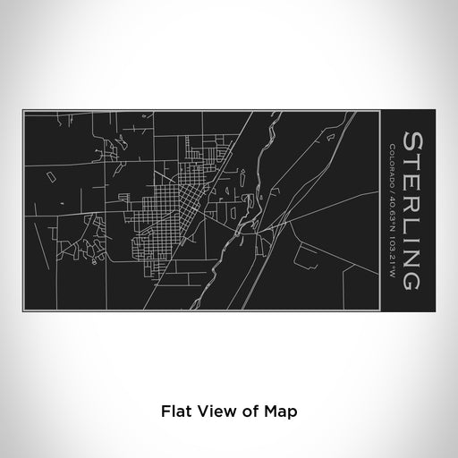 Rendered View of Sterling Colorado Map Engraving on 17oz Stainless Steel Insulated Cola Bottle in Black