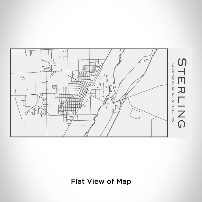 Rendered View of Sterling Colorado Map Engraving on 17oz Stainless Steel Insulated Cola Bottle in White