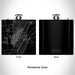 Rendered View of Sterling Colorado Map Engraving on 6oz Stainless Steel Flask in Black