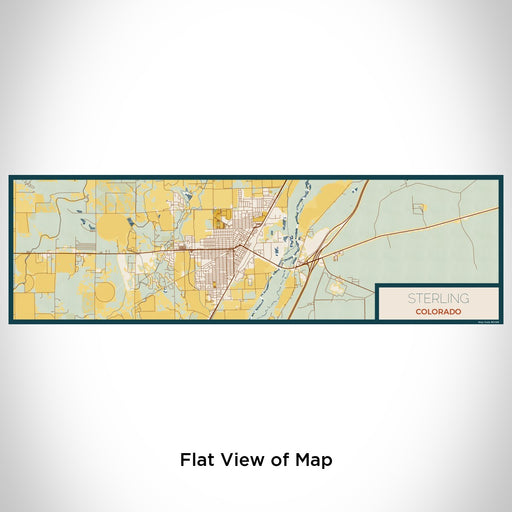 Flat View of Map Custom Sterling Colorado Map Enamel Mug in Woodblock