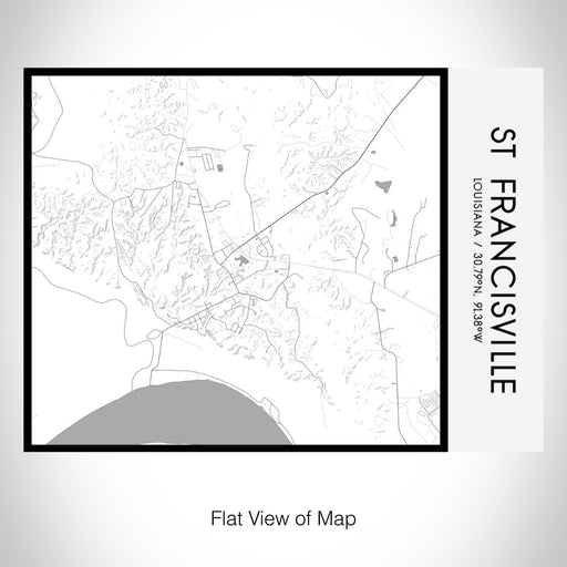 Rendered View of St Francisville Louisiana Map on 20oz Stainless Steel Insulated Bottle with Bamboo Top with printed classic style map