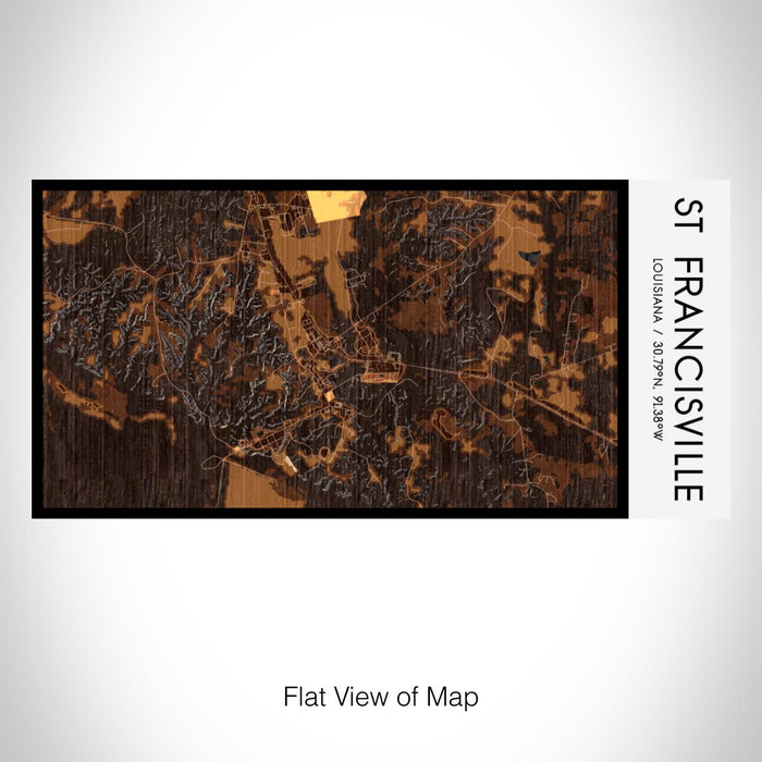 Rendered View of St Francisville Louisiana Map on 17oz Stainless Steel Insulated Bottle with printed ember style map
