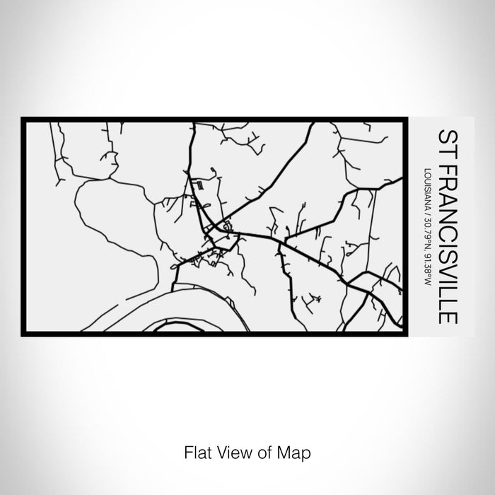 Rendered View of St Francisville Louisiana Map on 17oz Stainless Steel Insulated Cola Bottle in Stainless in Matte White
